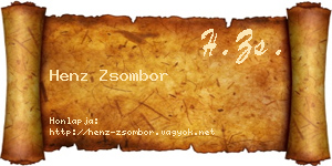 Henz Zsombor névjegykártya